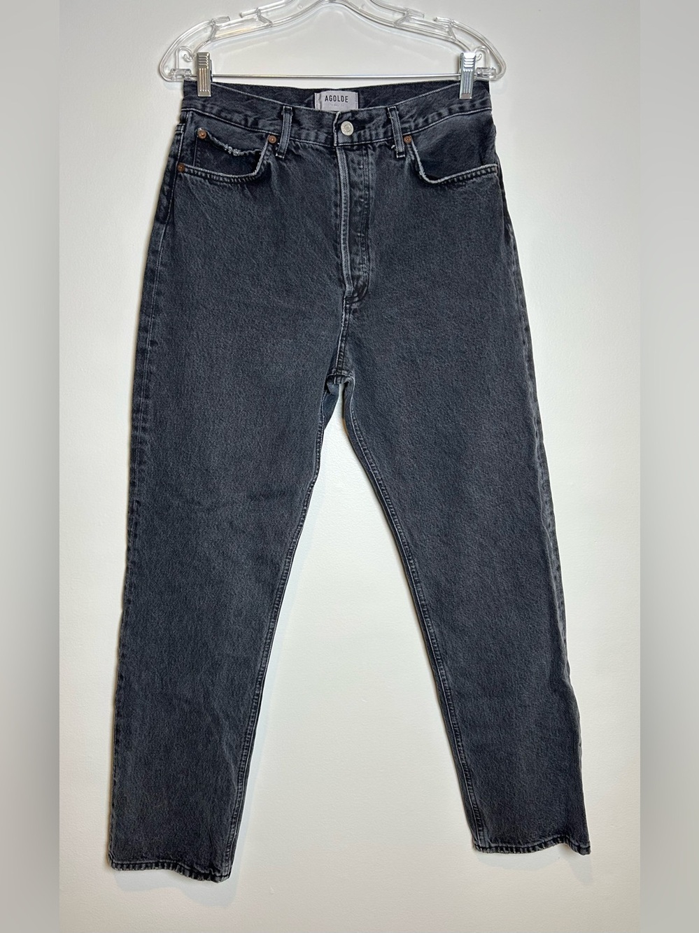 Agolde 90s pinch waist high rise straight leg jeans women’s 29 charcoal black